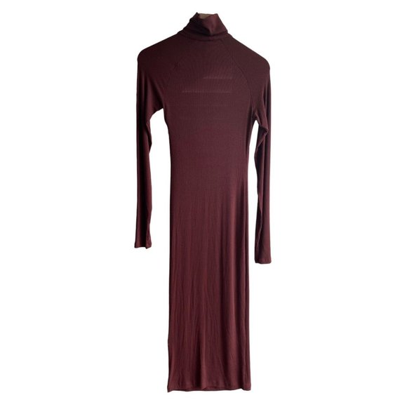 Alix NYC Clarkson Cutout Ribbed Stretch Long Sleeve Turtleneck Dress | Size L - Picture 3 of 7